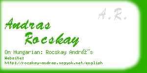 andras rocskay business card